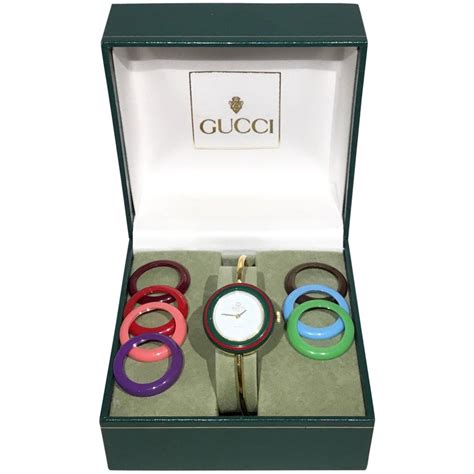 vintage gucci watch with interchangeable bezels|vintage gucci watch with bezels.